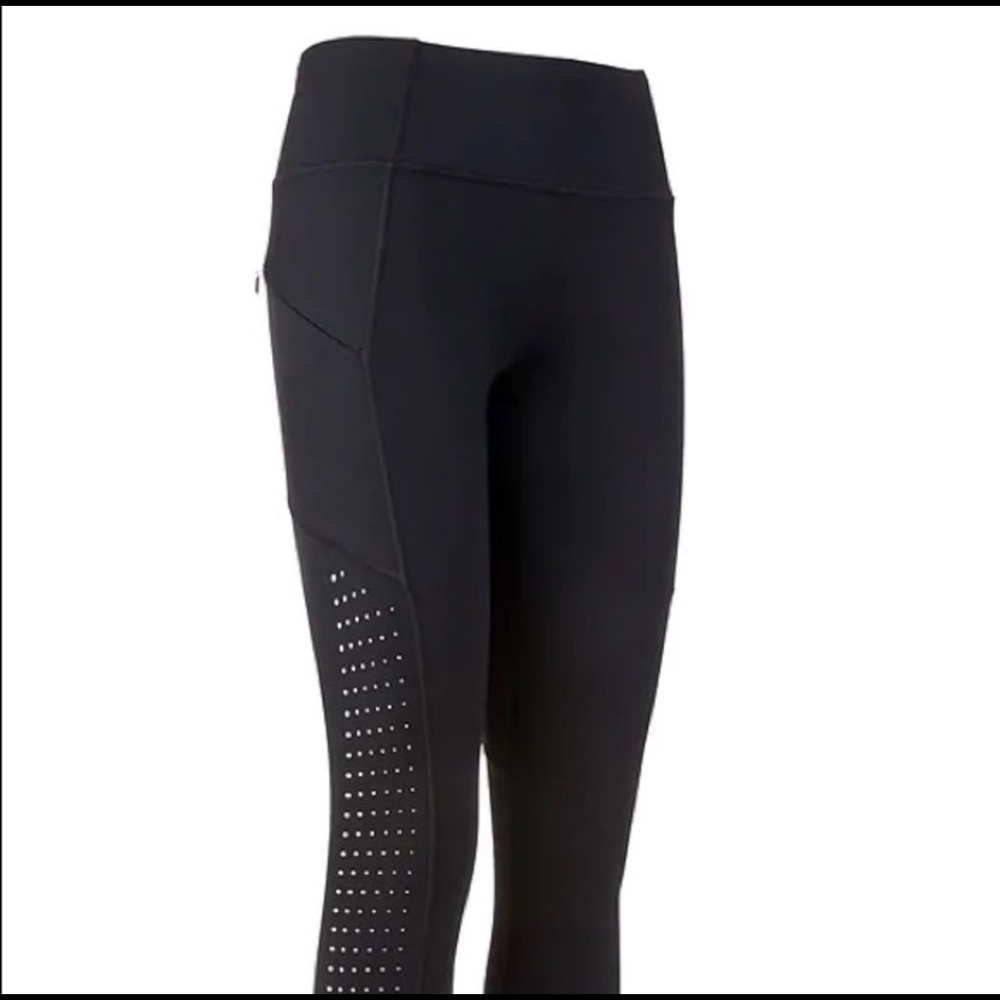 Athleta Contender Laser Cut Black Leggings